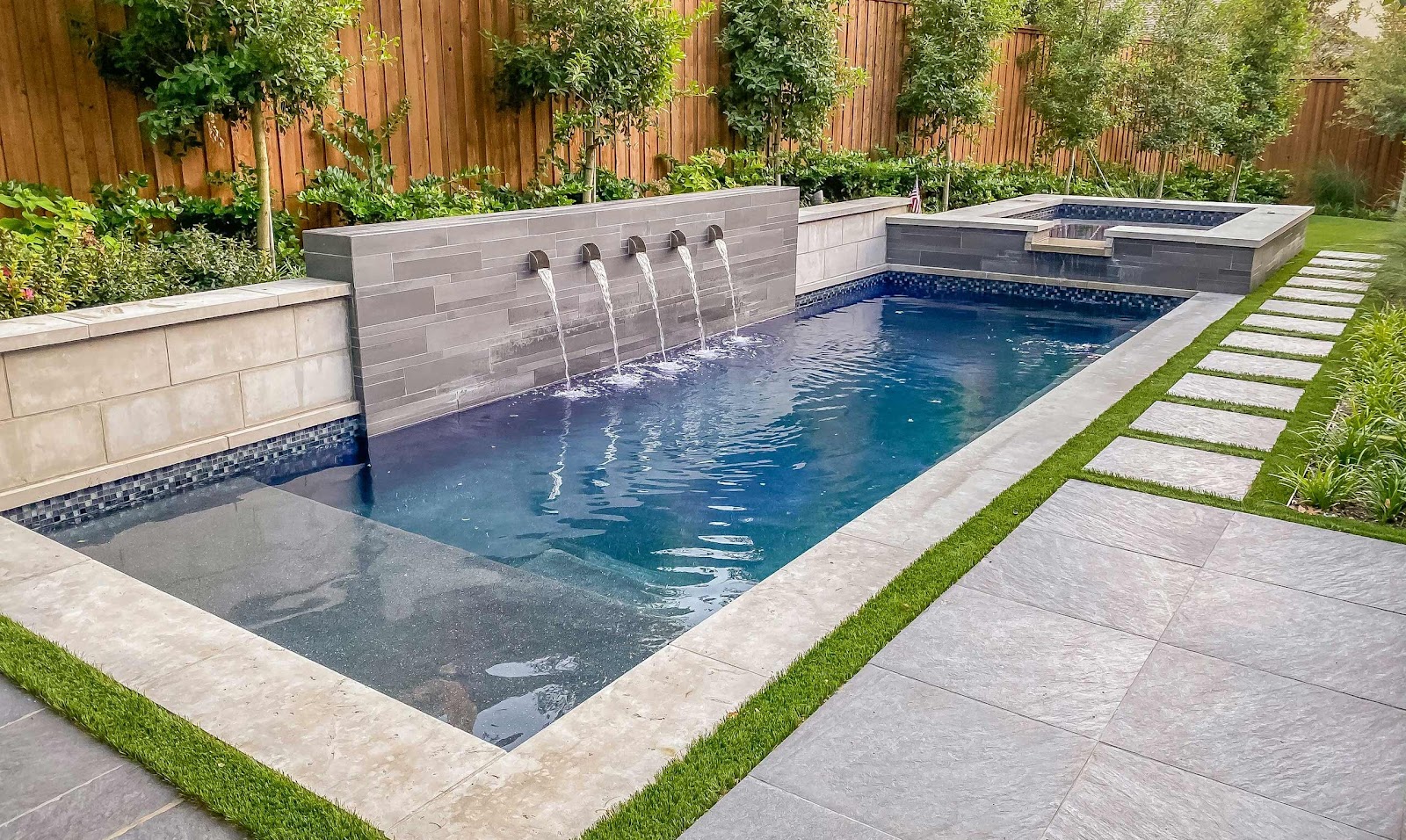 Saltwater Pool with Travertine Deck